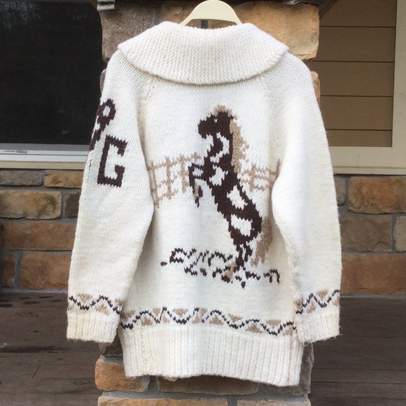 Handmade equestrian knit sweater horse rodeo boho festival cowgirl  Americana - Picture 3 of 16